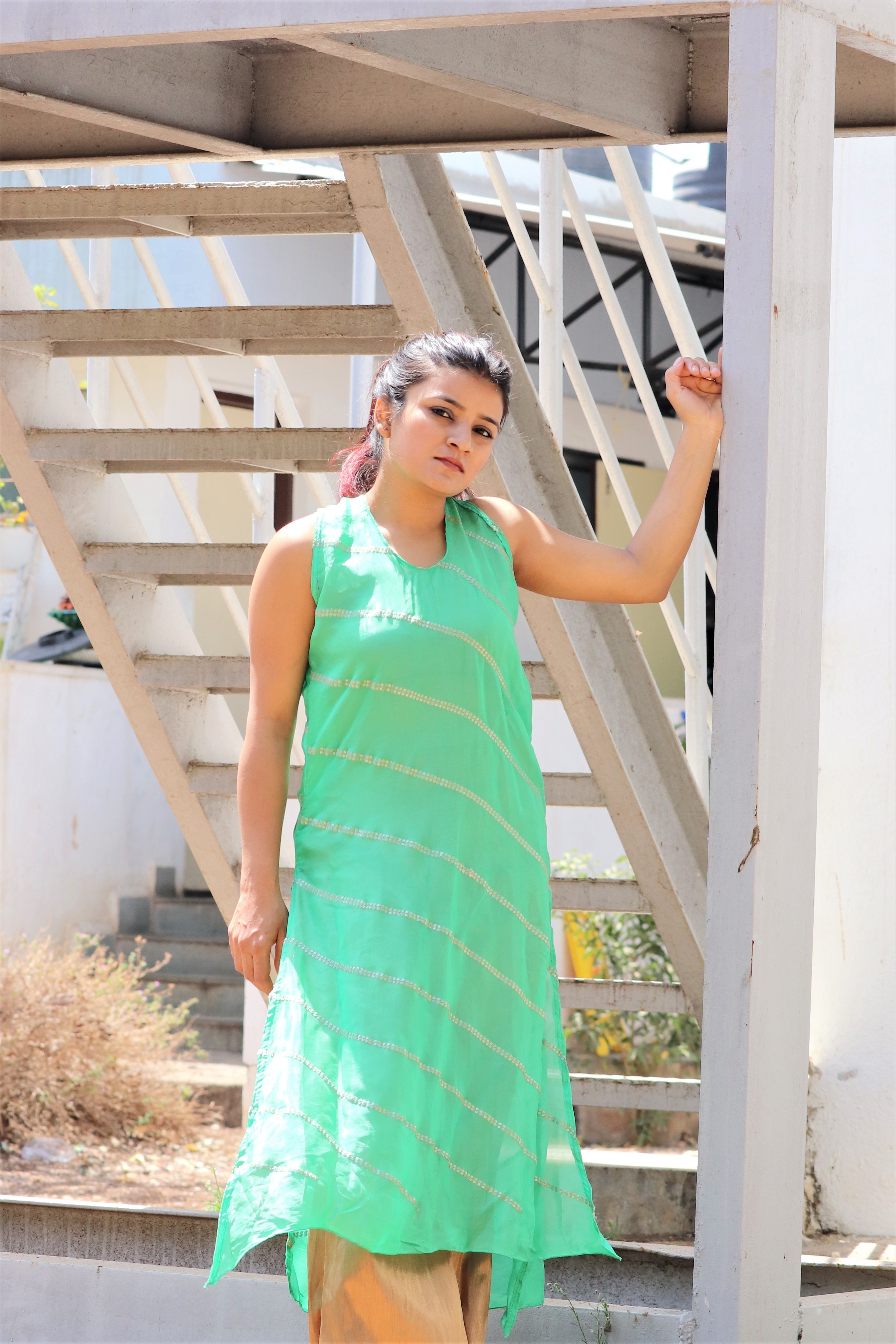 Green And Brown Kurtis