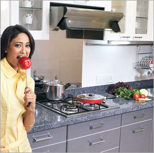 लकड़ी का मोड्यूलर किचन