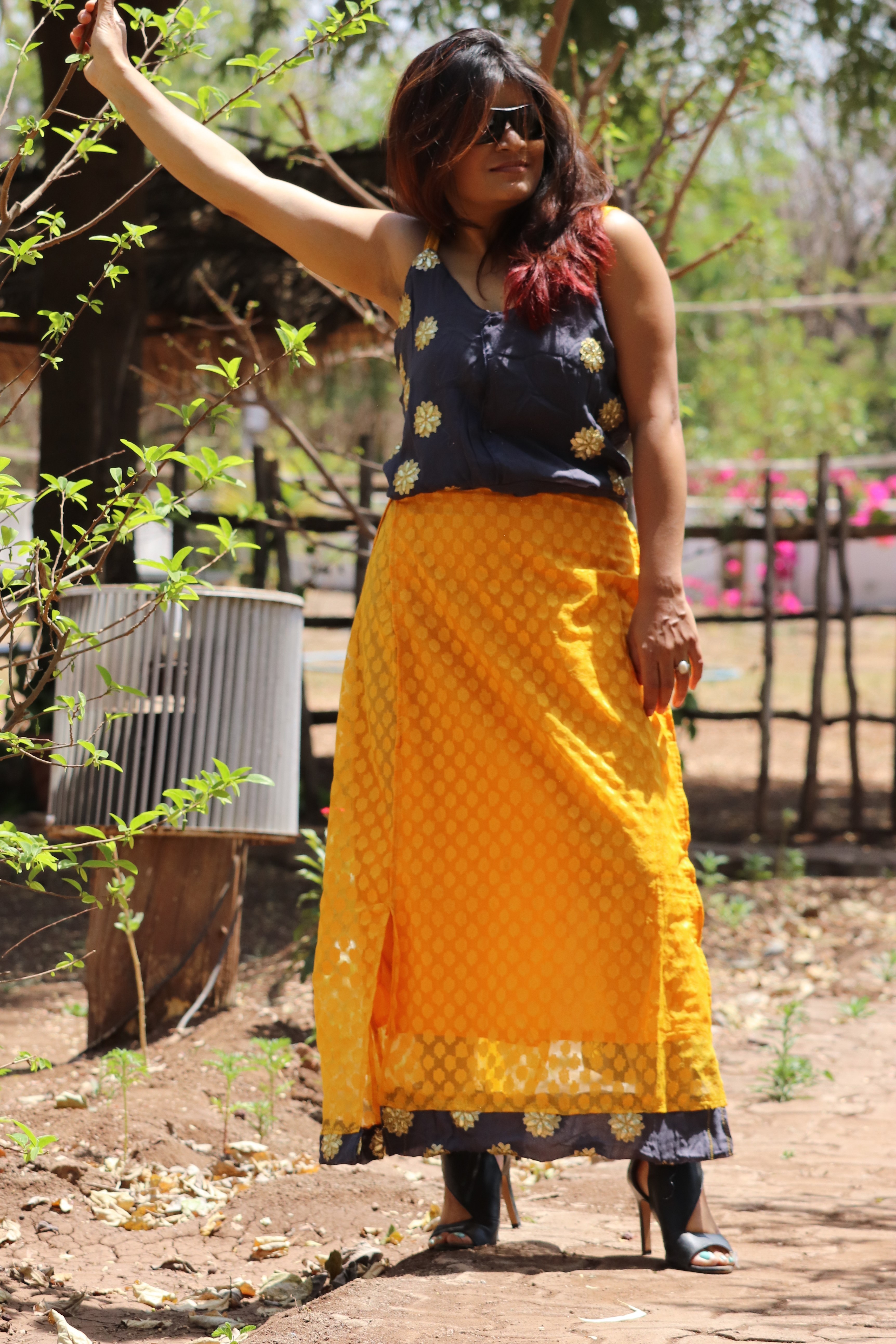 Yellow And Black Kurti