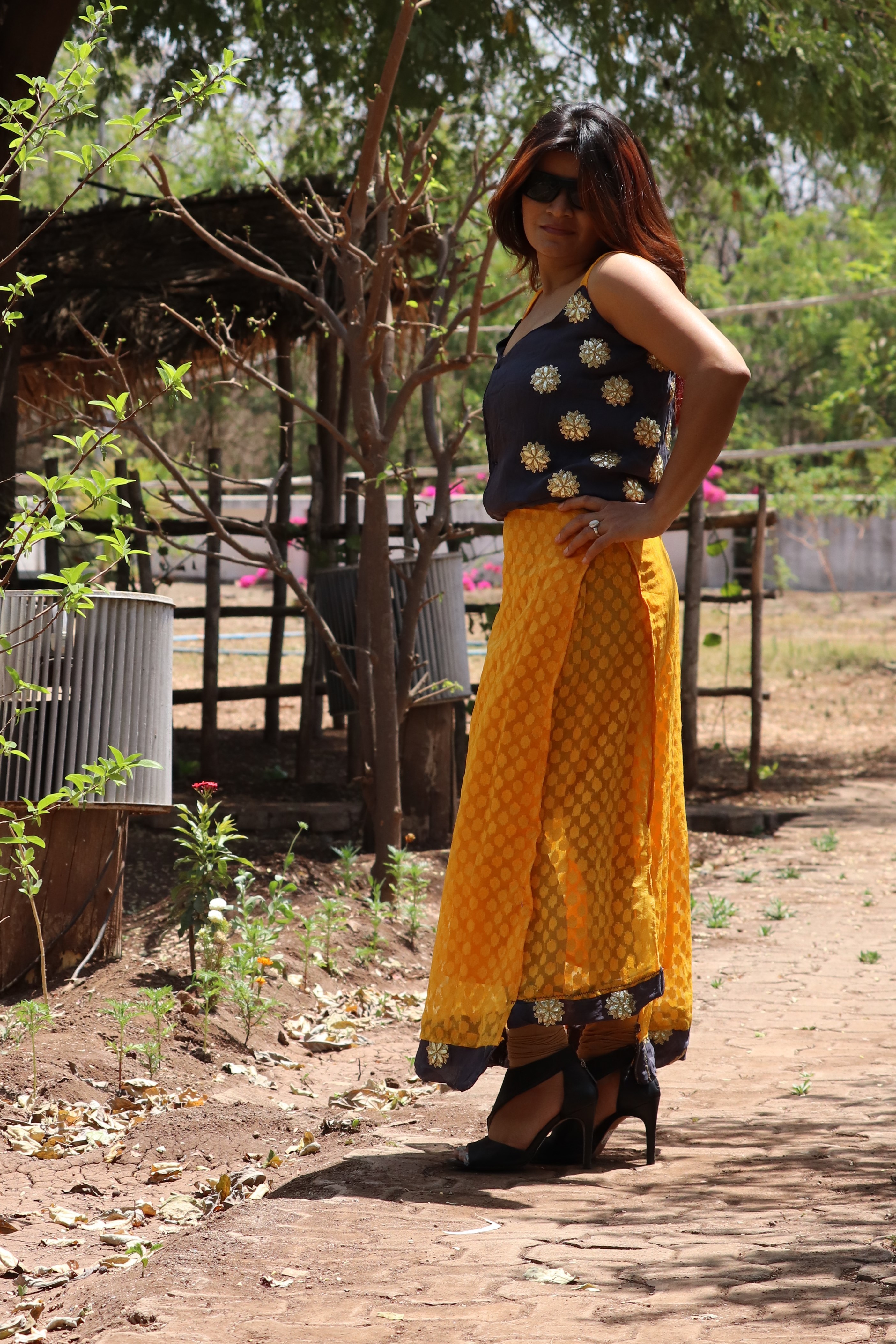 Yellow And Black Kurti