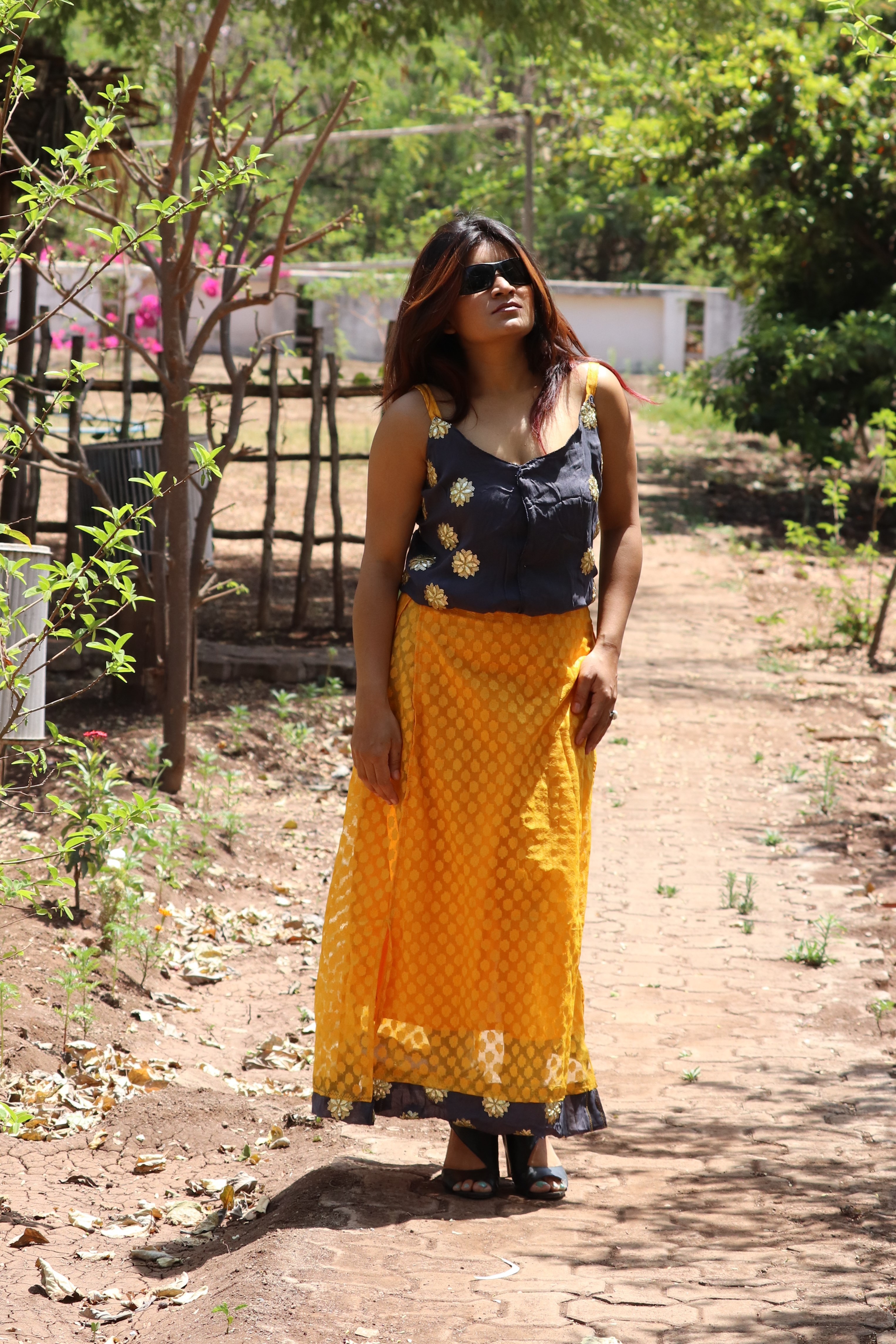 Yellow And Black Kurti