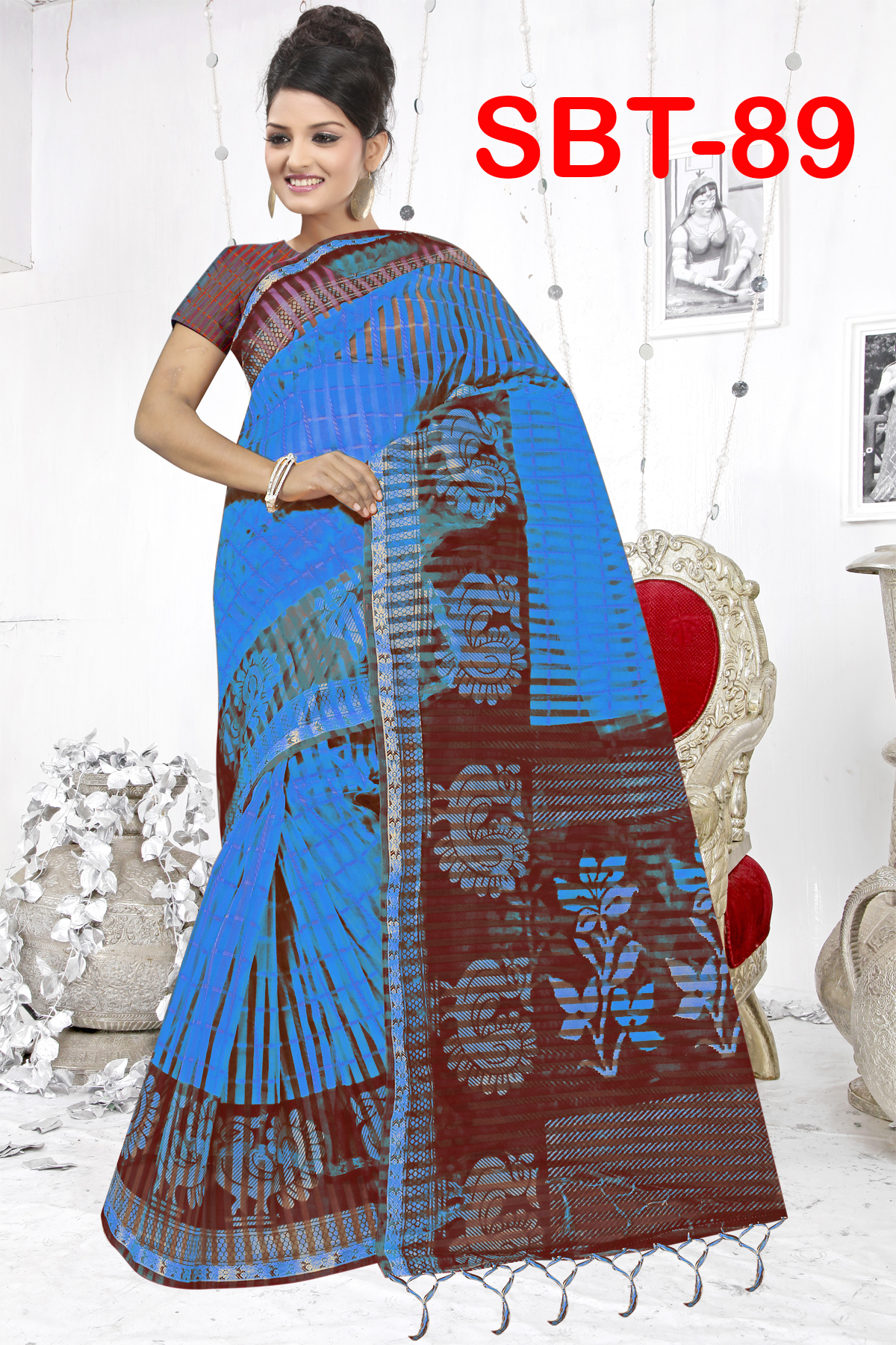 Silk Saree - 5.5 Mtr Length, 0.8 Mtr Blouse | Multi Color, Cotton Silk, Embroidered Pattern, Year-round Wear