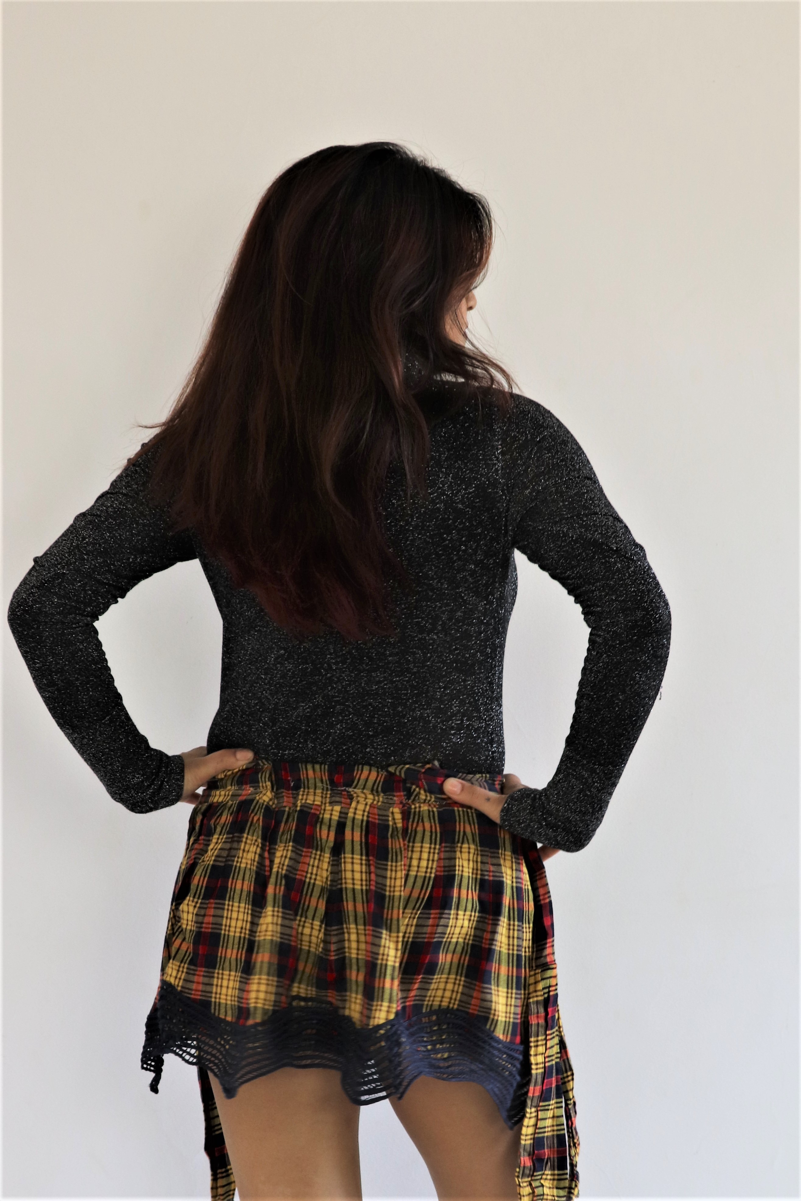 Yellow And Black Skirt