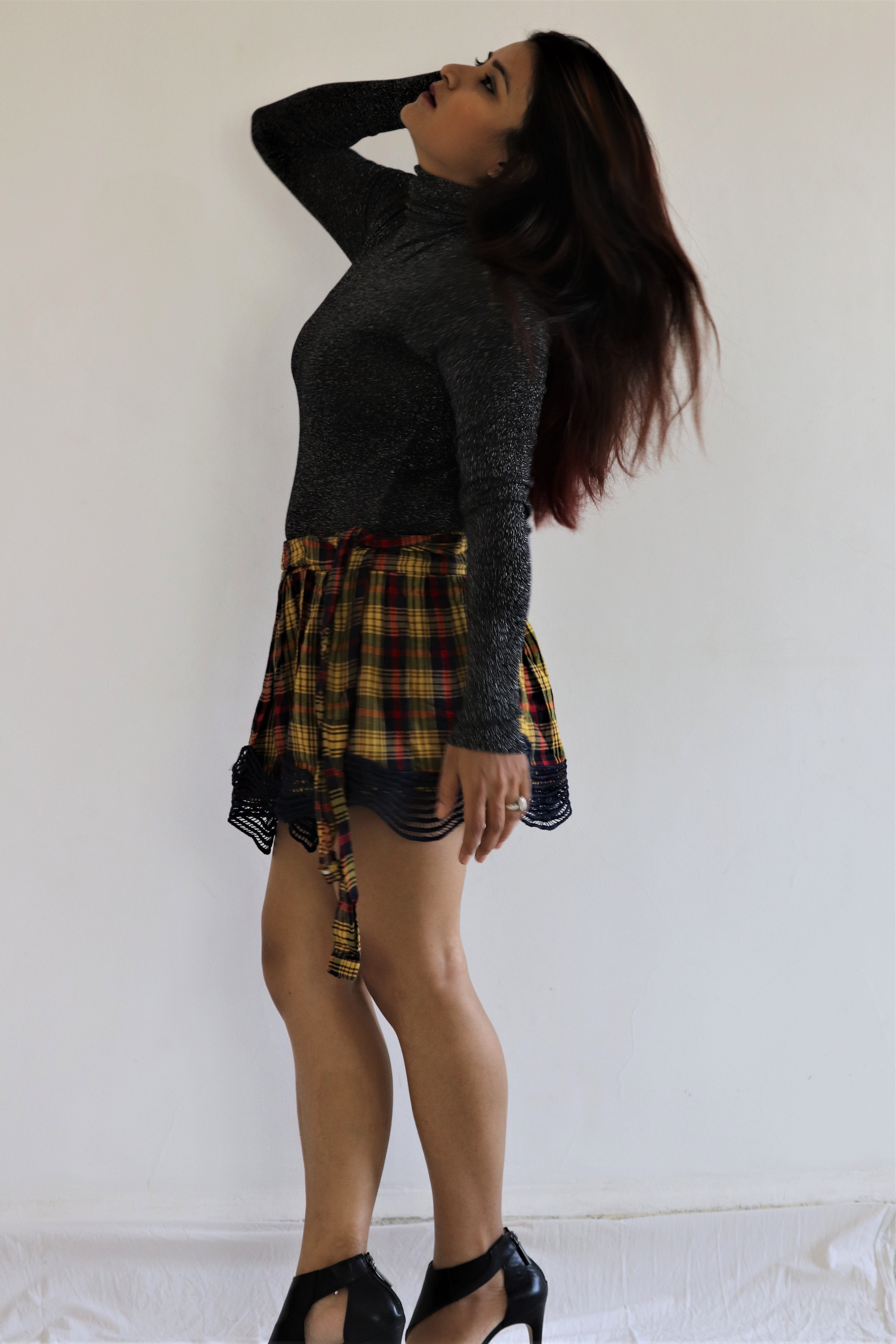 Yellow And Black Skirt