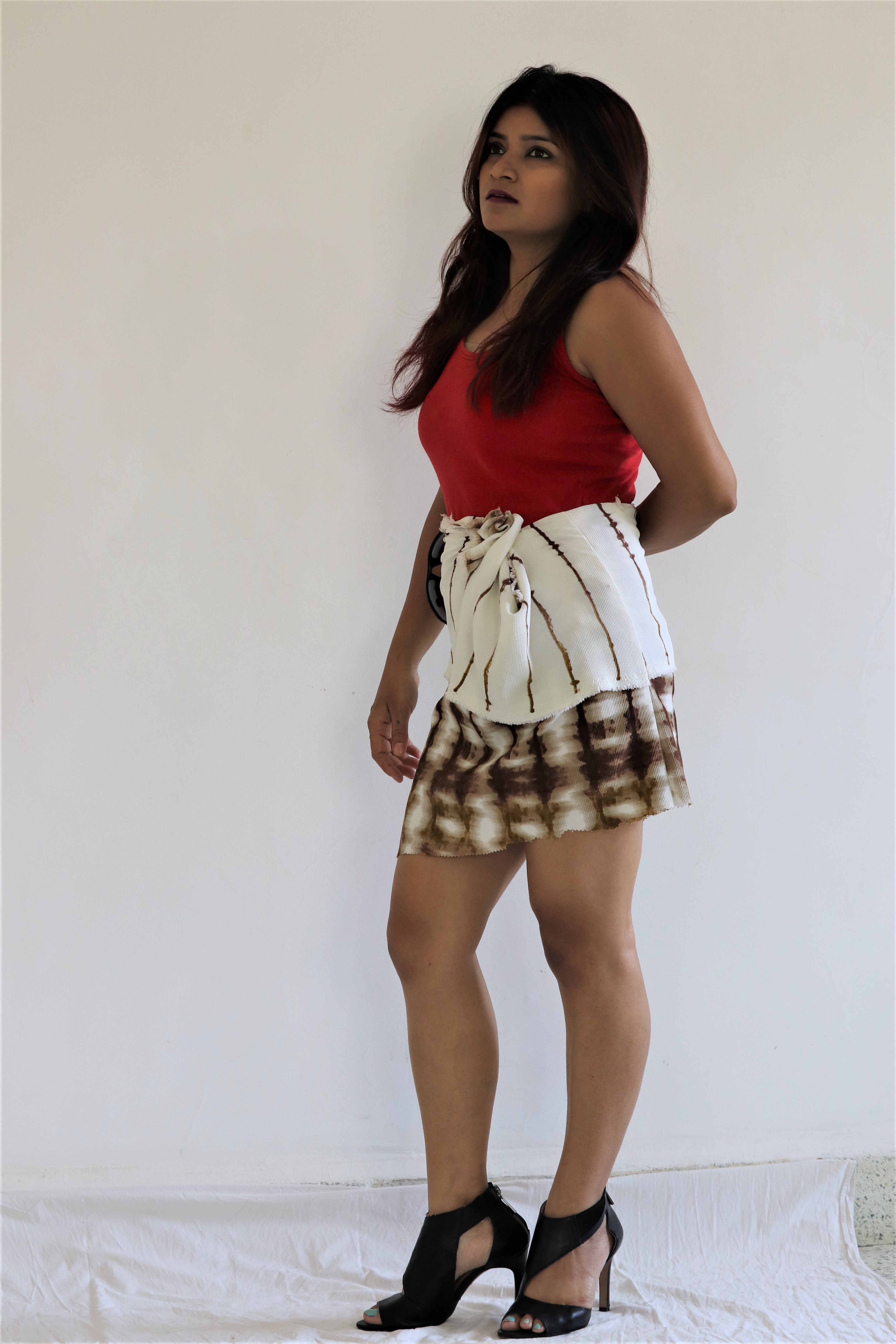 White And Brown Skirt