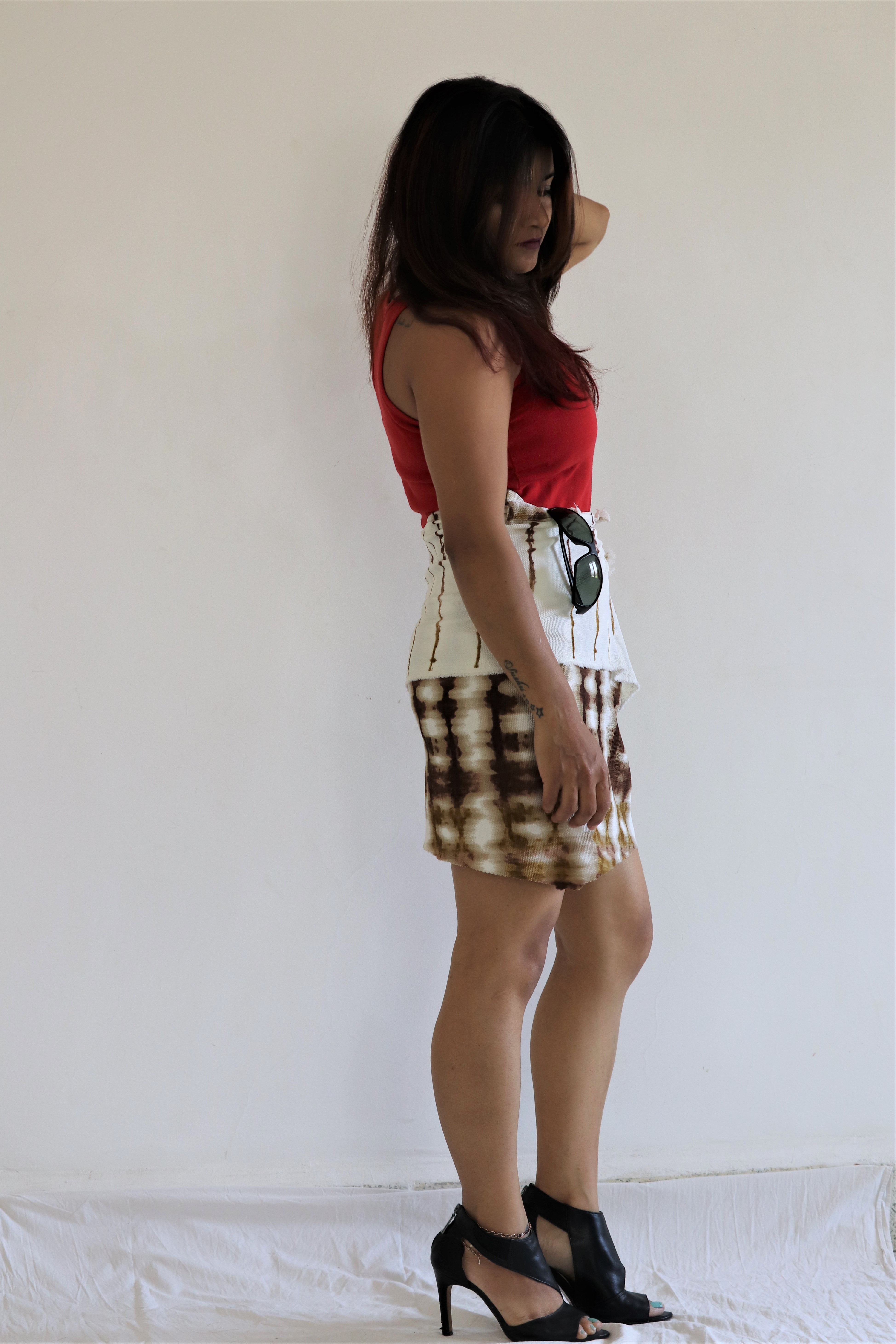 White And Brown Skirt