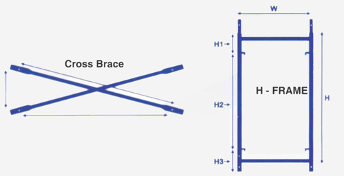Cross Brace - Steel, 2500x1500 mm, 2000x1500 mm, 1250x1500 mm | Painted / Hot Dipped Galvanized, Weight Range: 5.15 to 9.25 kg, Tolerance: +/- 3.0%