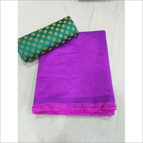 New Embroidery Sana Silk Sarees - Silk Material, 5.5 Mtr Length, 0.8 Mtr Blouse | Available in Red, Green, Pink, Blue, Purple - Plain Design, Indian Style