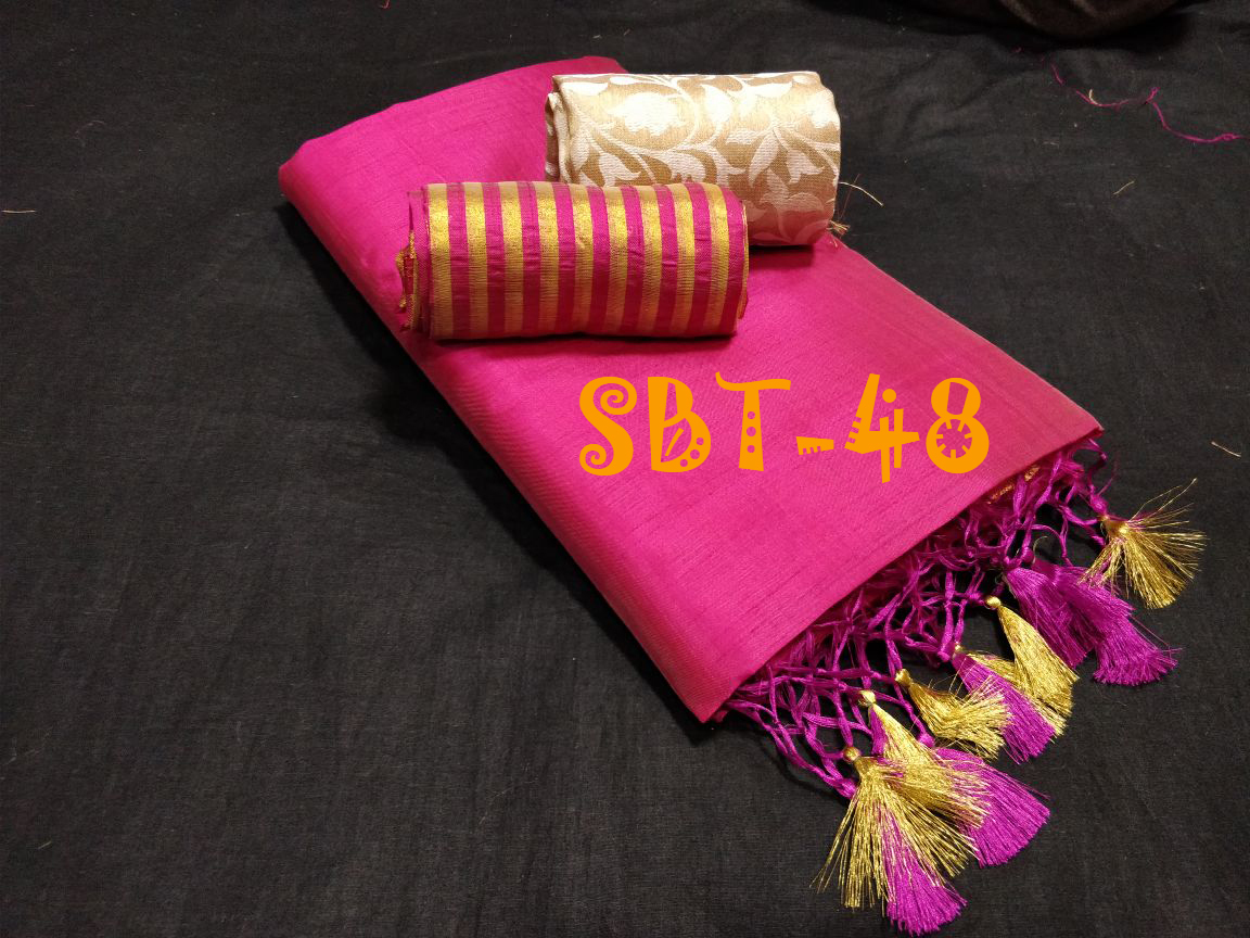 Multi Color New Tussar Silk Saree