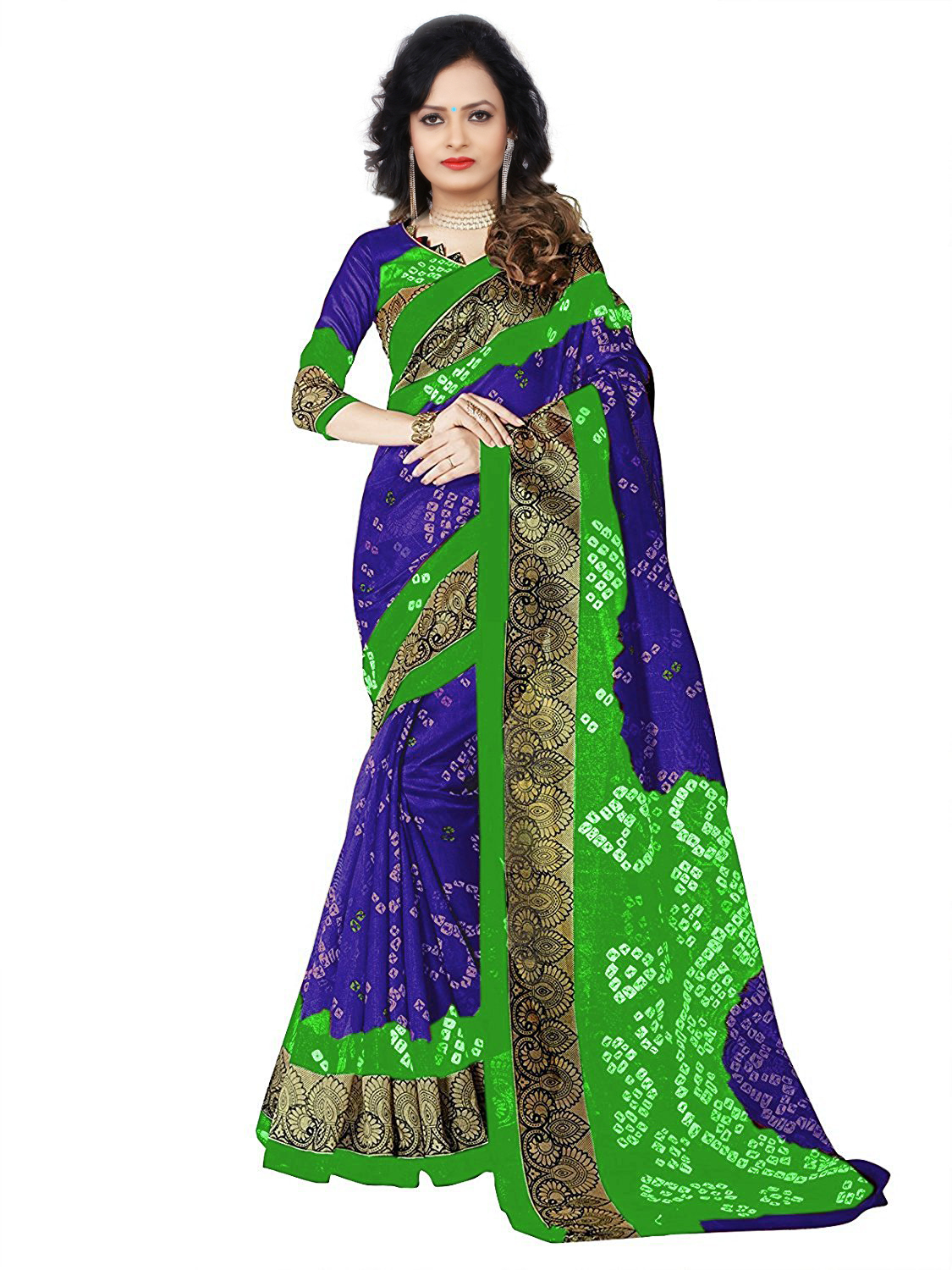 Bandhani Silk Sarees - Bhagalpuri Silk, 5.5 Mtr Length, 0.8 Mtr Blouse | Multi Colors, Printed Pattern, Stylish Bandhani Design
