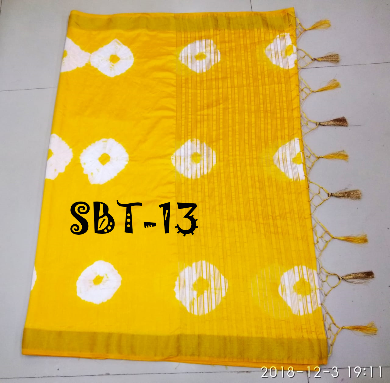 Multi Color New Fancy Bandhani Hand Printed Saree