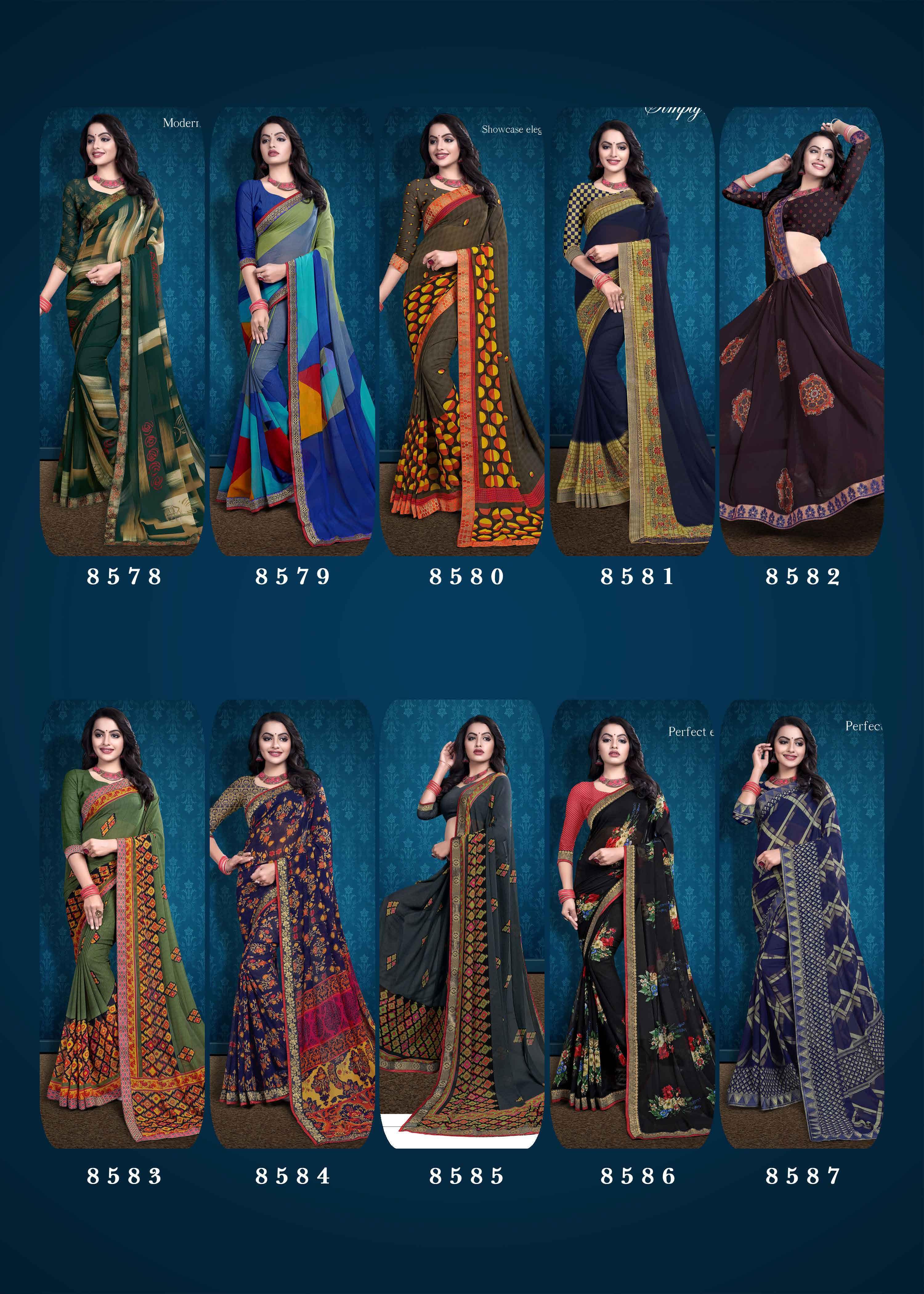 Available In 10 Colors Party Wear Saree