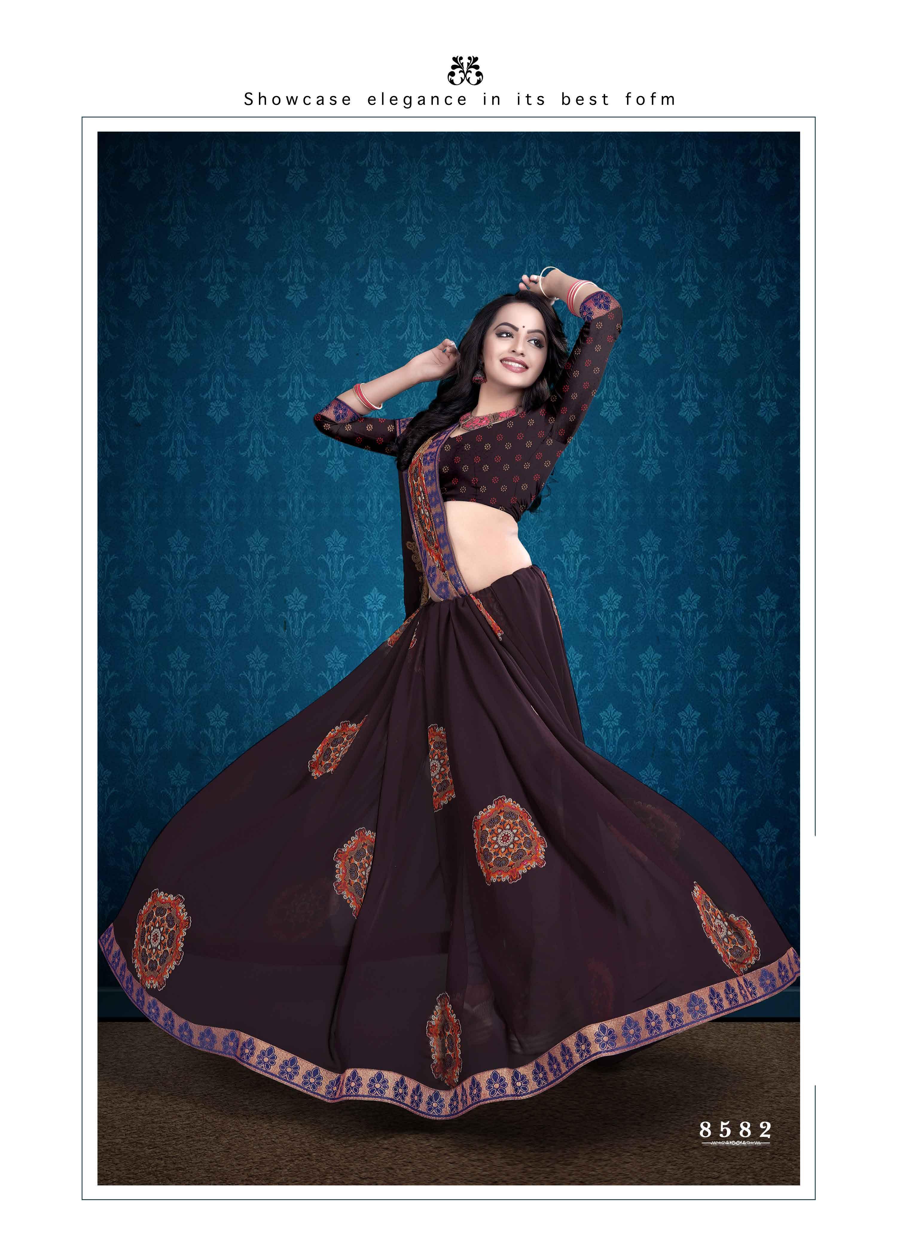 Available In 10 Colors Party Wear Saree