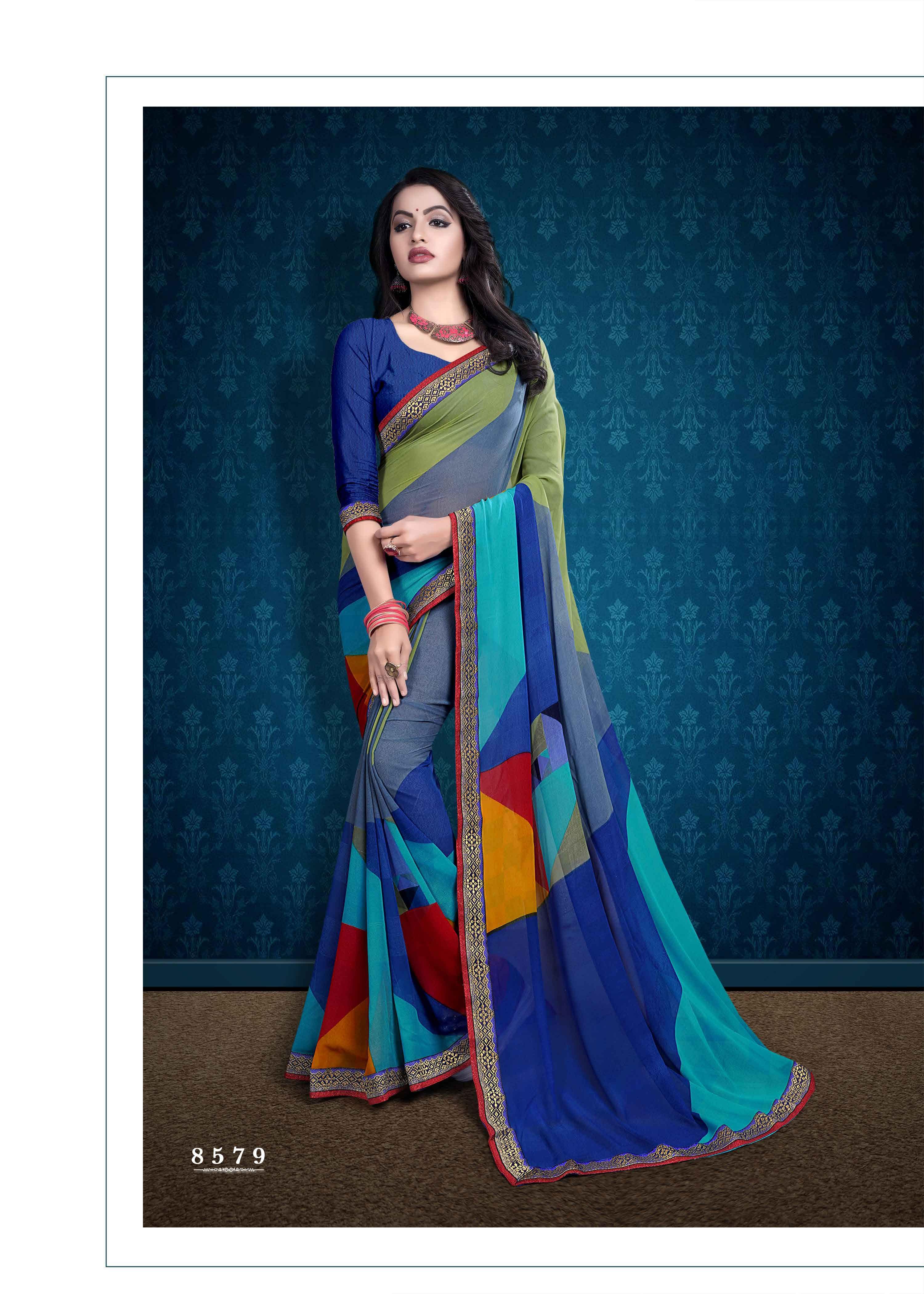 Available In 10 Colors Party Wear Saree