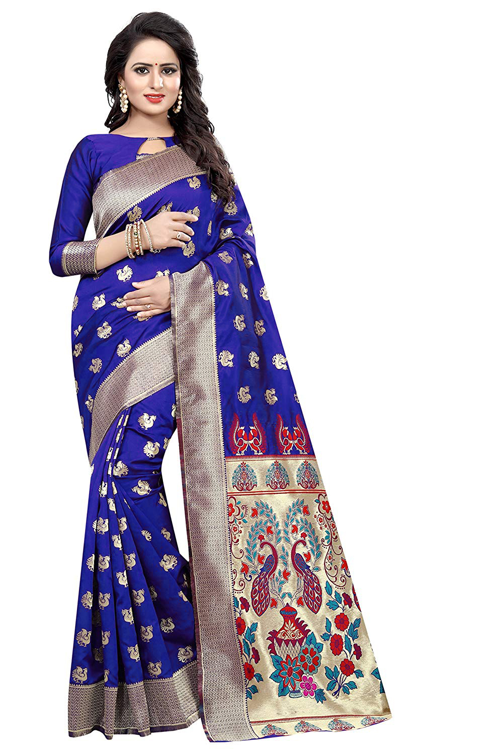 Multi Color Heavy Silk Saree