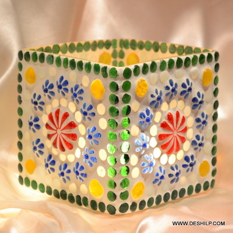 Handmade Decorative Mosaic Design Table Lamp - Material: Glass