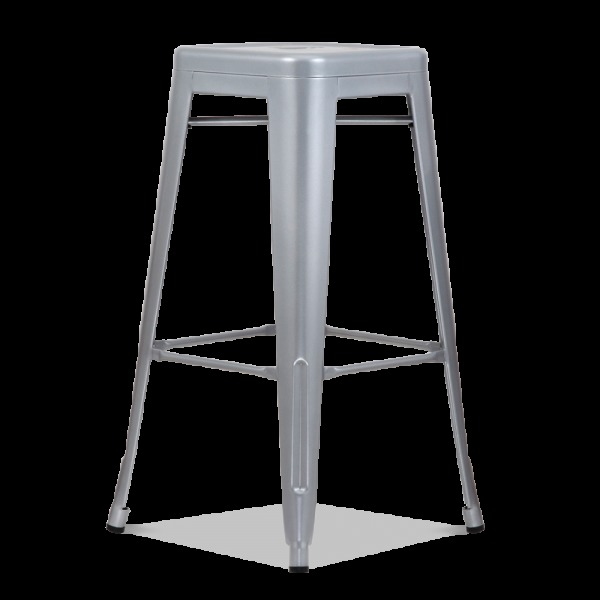 Stackable Metal Bar Stool In Silver (Set Of 4) No Assembly Required