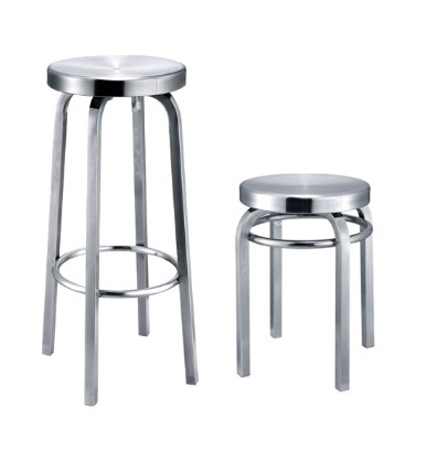 Stackable Metal Bar Stool In Silver (Set Of 4) No Assembly Required