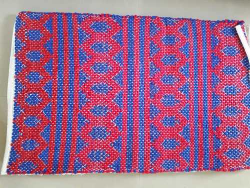 Designer Rugs - Polypropylene, 4 ft x 6 ft, Red and Blue | Low Pile, Lightweight, Geometric Checkered Pattern, Machine Made, Indoor Use