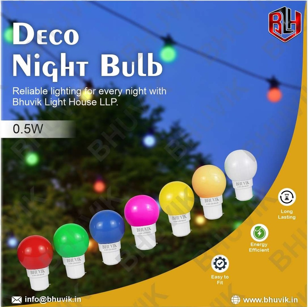 0.5W Coloured Led Bulb - Application: Home Room Kitchen