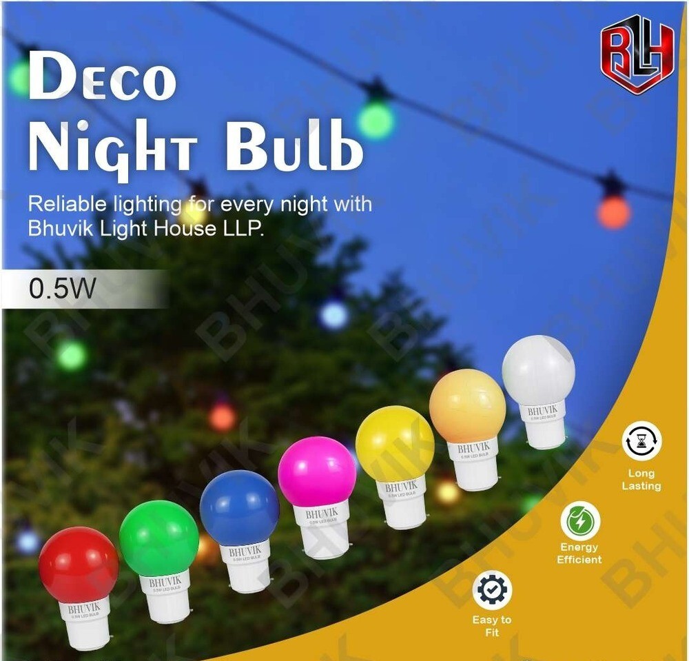 0.5W Coloured Led Bulb - Application: Home Room Kitchen