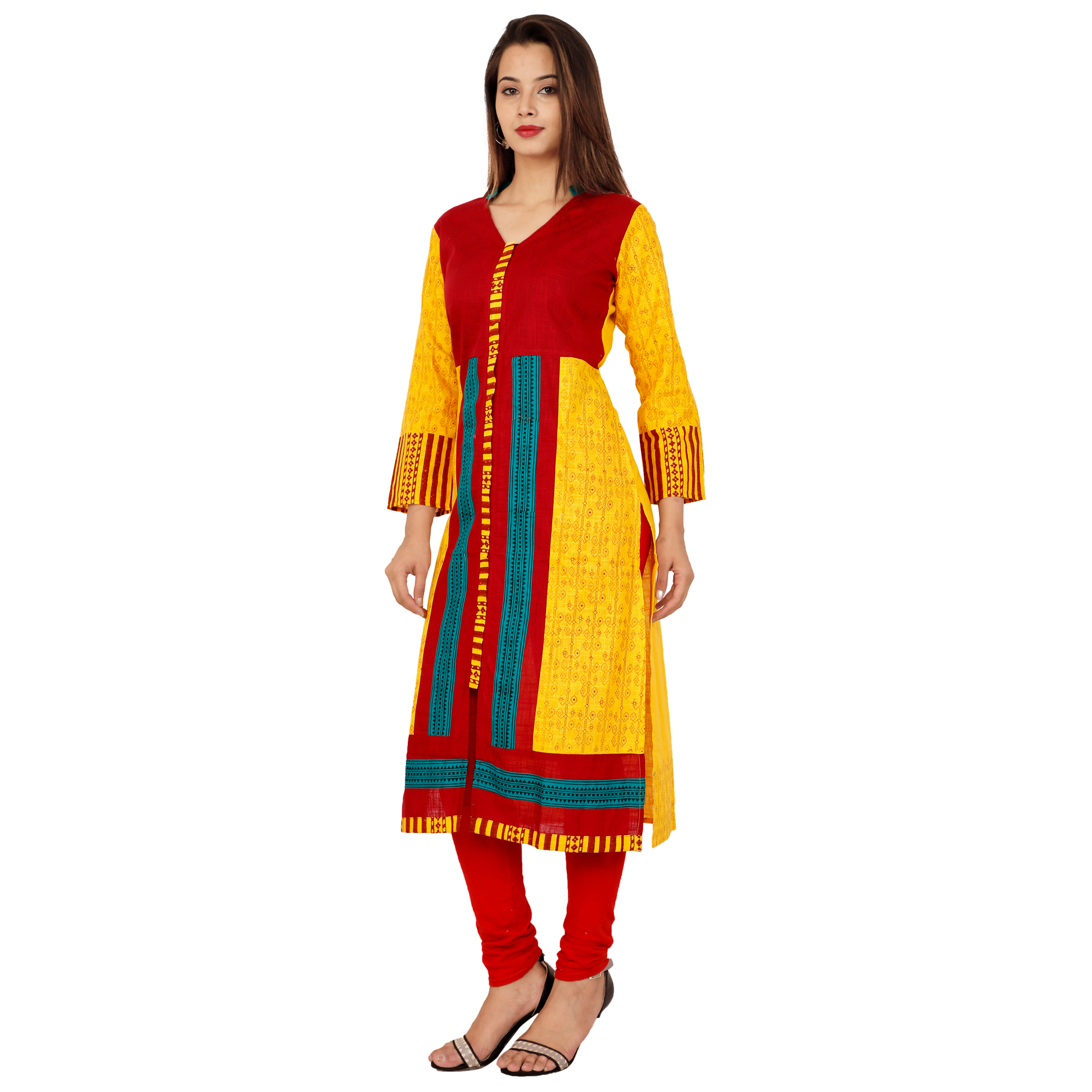 Multicolor Lakbi Handblock Printed Cotton Kurta