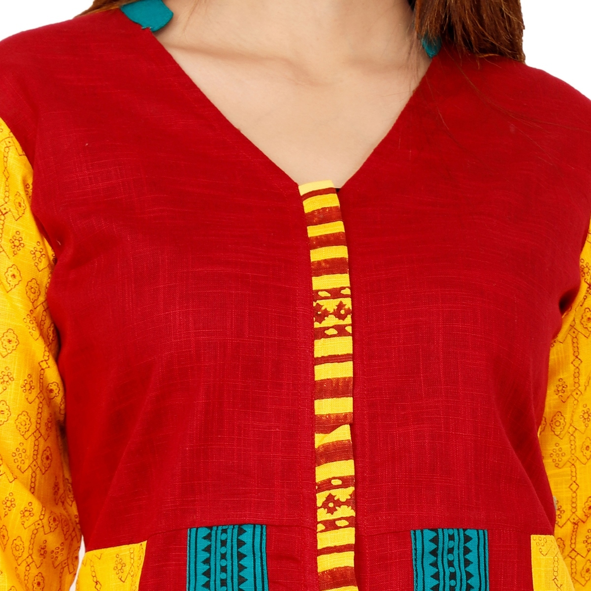 Multicolor Lakbi Handblock Printed Cotton Kurta