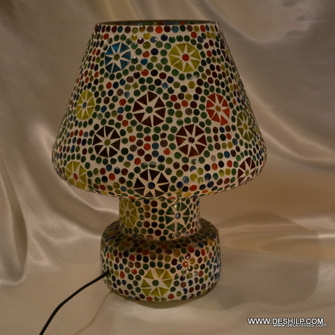 Multicolor Multi Mosaic Big Table Lamp