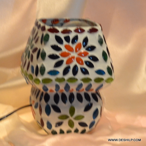 Multicolor Mosaic Glass Mini Table Lamp
