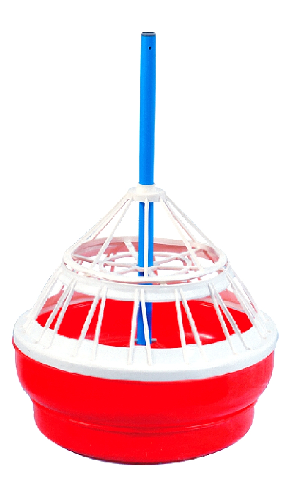Parent Feeder (Female) - Plastic Pan Dia 357 Mm Feed Capacity 2.25 Kg Color Red Manual Type With Hook Clamp & Rope Accessories