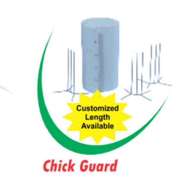 Plastic Chick Guard With Three Ms Stand
