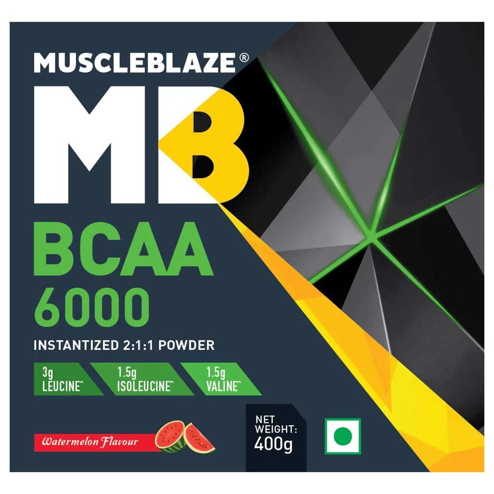 Muscleblaze Bcaa 6000, 0.88 Lb(400g) Watermelon Ingredients: Branched Chain Amino Acids (L-leucine