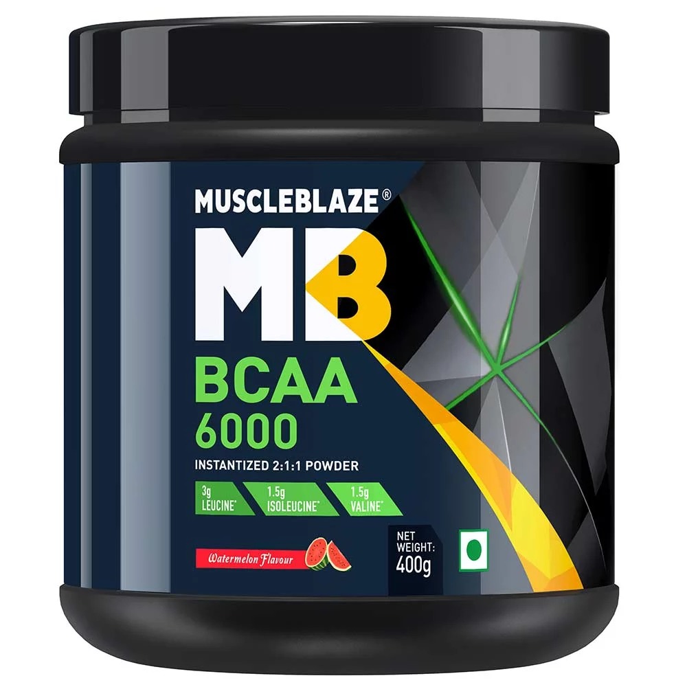 Muscleblaze Bcaa 6000, 0.88 Lb(400g) Watermelon Ingredients: Branched Chain Amino Acids (L-leucine