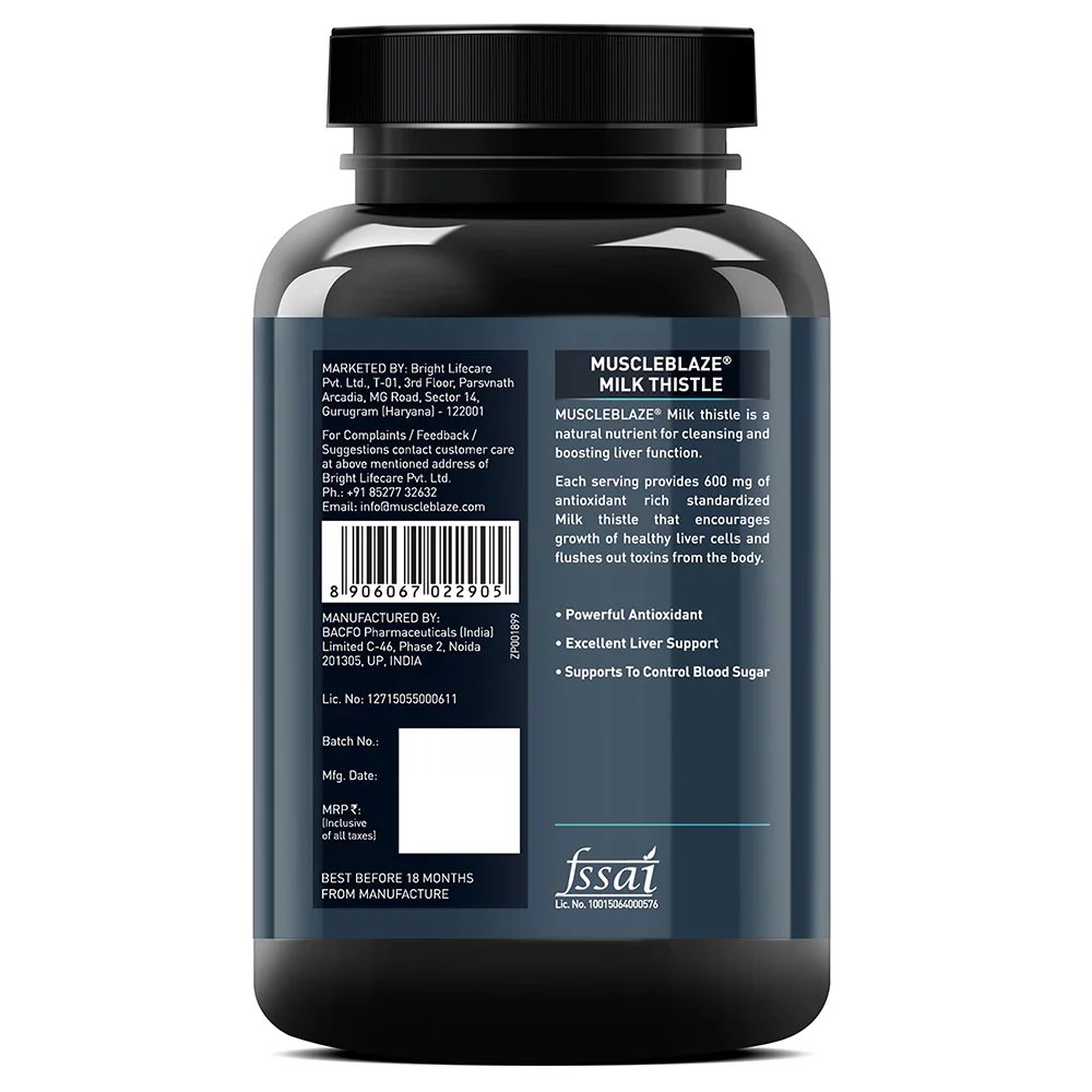 Muscleblaze Milk Thistle, 60 Capsules