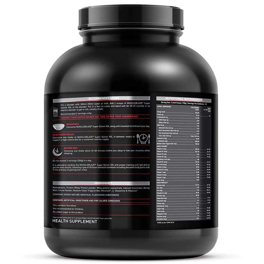 Muscleblaze Super Gainer Xxl Lb (2kg) Chocolate 560 Kcal