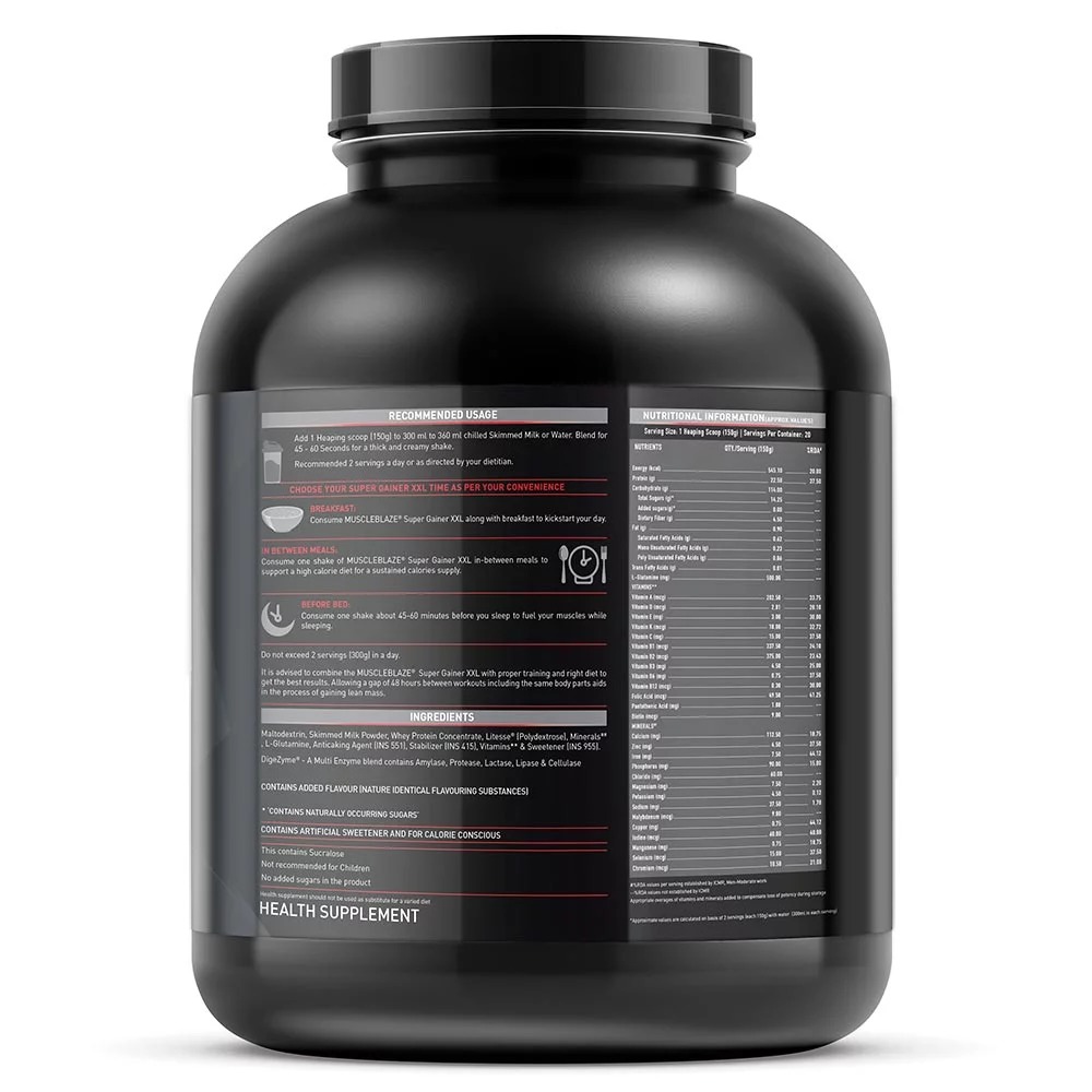 Muscleblaze Super Gainer Xxl, 6.6 Lb(3kg) French Vanilla