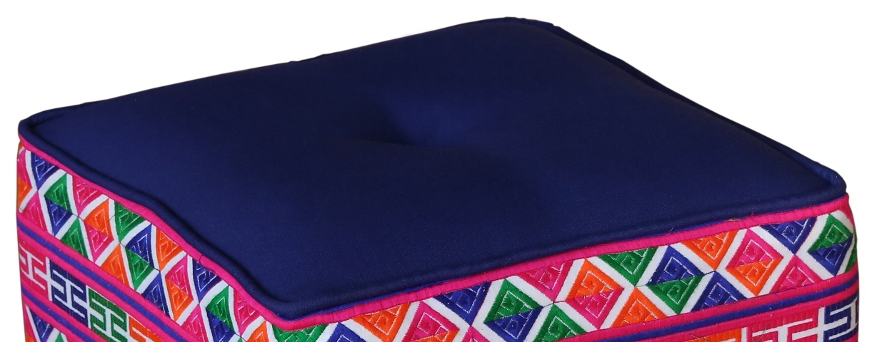 Handmade Designer Printed Accent Pouffe