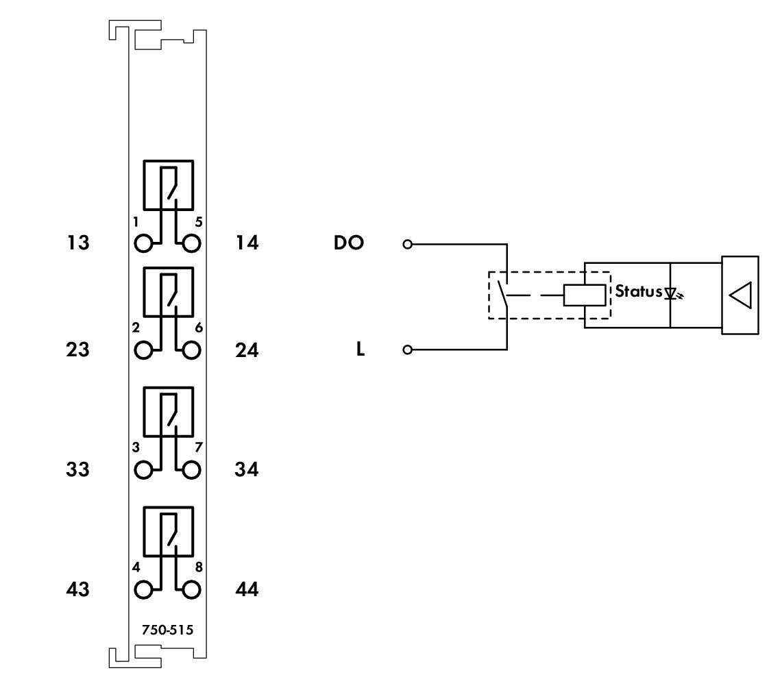 4 Channel Digital Output Wago 750-515