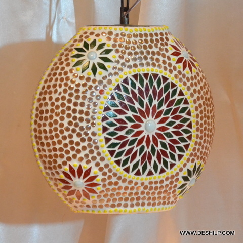 Multicolor Purse Shape Glass Wall Hanging With Mosaic