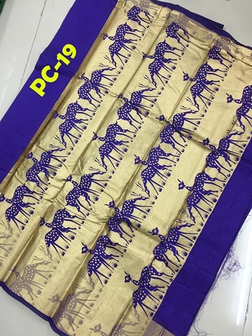 New Poly Silk Saree - 5.5 Mtr Length, 0.8 Mtr Blouse | Multi Color, Cotton Silk Fabric, Printed Pattern, Suitable For All Seasons