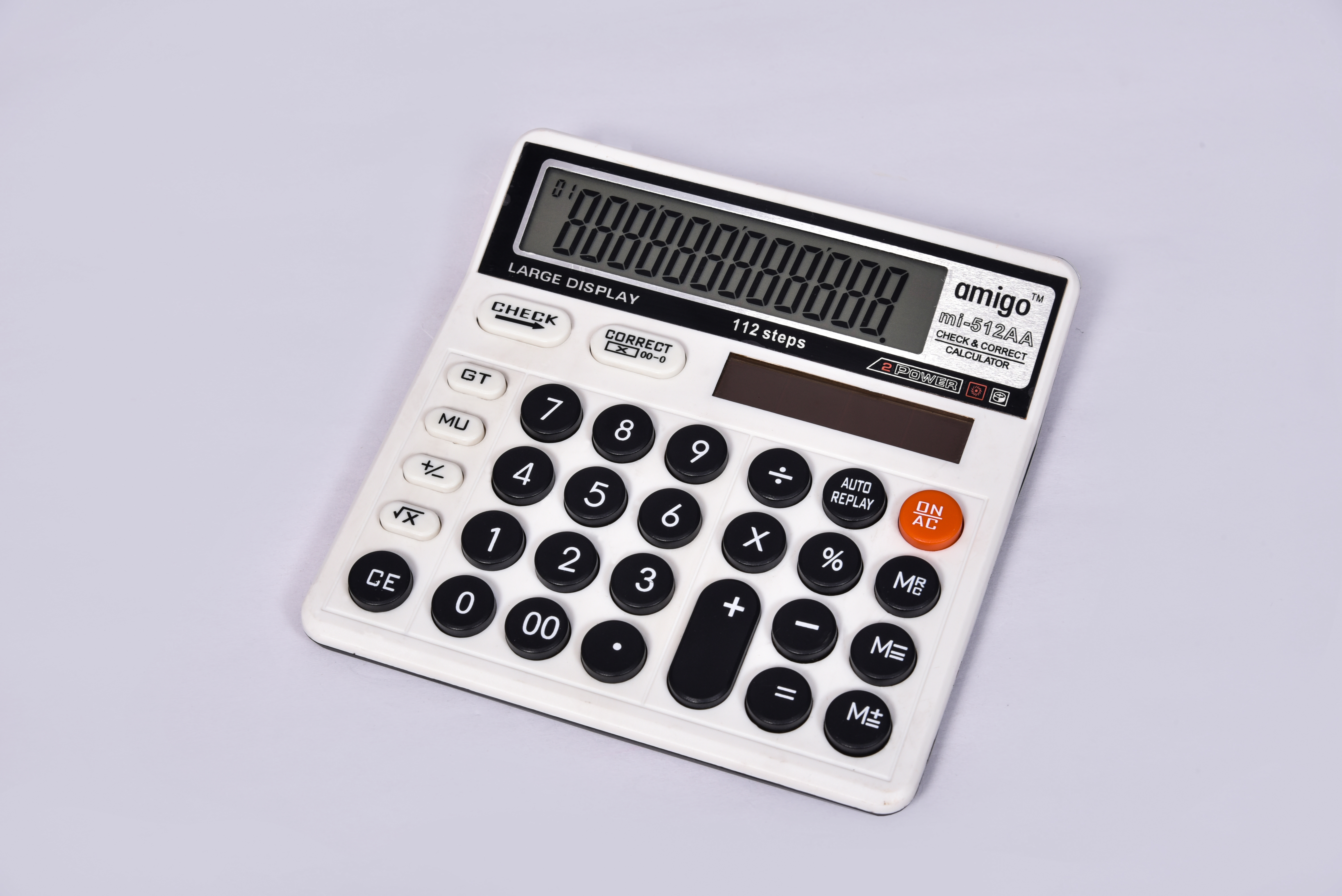 Mi 512aa White - Abs Body, 12 Max Digits, Battery Powered, Available In Black And White | User-friendly Multi-purpose Calculator With Round And Check & Correct Buttons