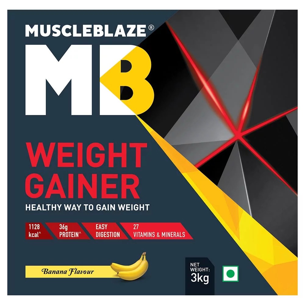 Muscleblaze Weight Gainer With Added Digezyme, 6.6 Lb (3kg)banana Ingredients: Maltodextrin