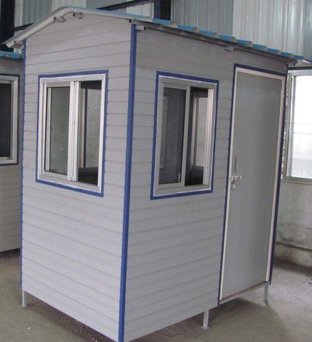PVC Security Cabin - PVC Material, 5-12 mm Thick Walls, White & Blue Color | Weatherproof, Easily Assembled, Portable, Insulated Comfort