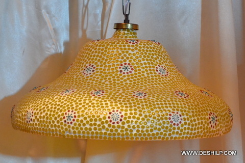 Handmade Yellow Color Glass Wall Hanging