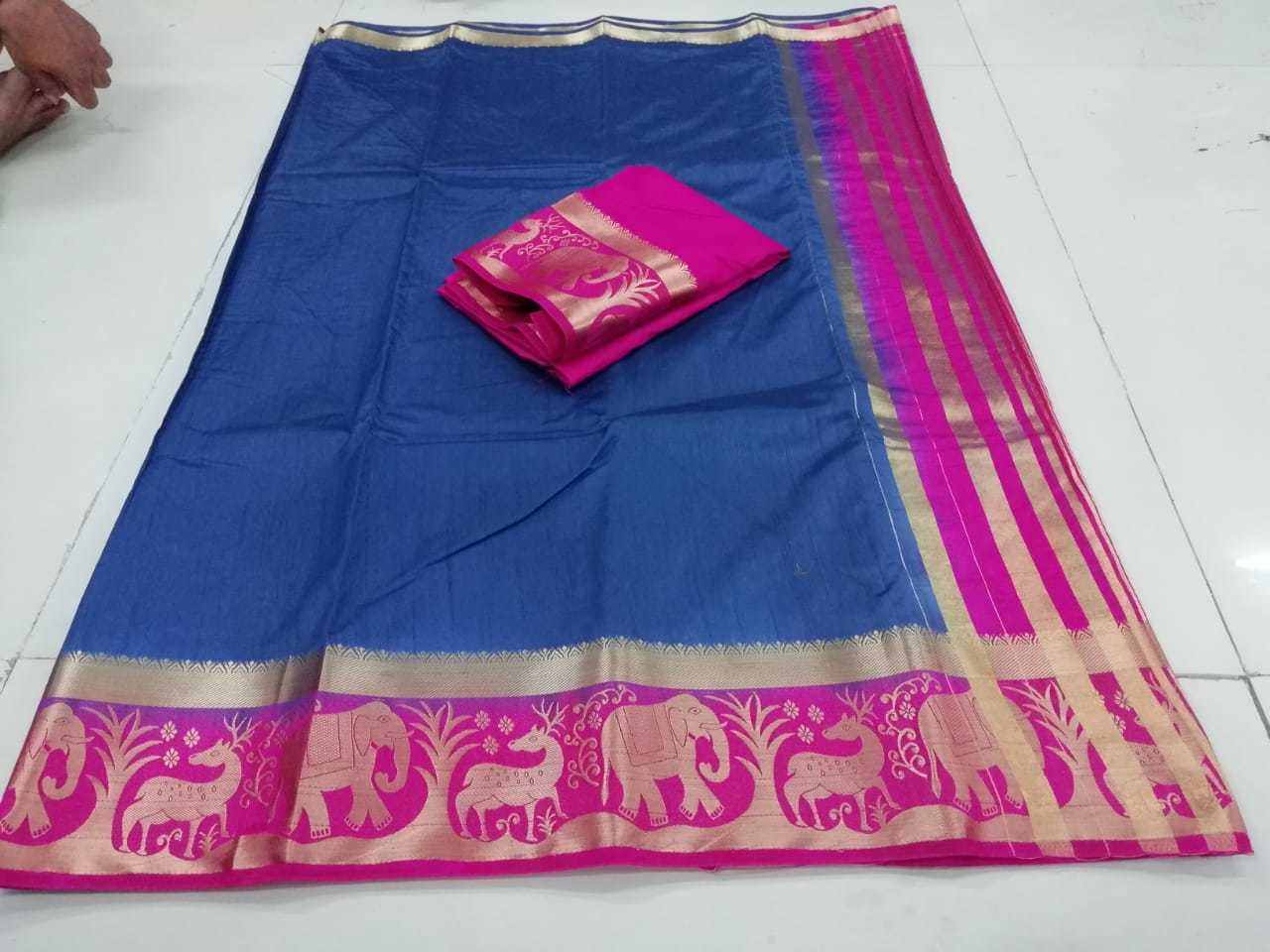 Multicolor Hathi Hiran Kanjivaram Desing Sarees