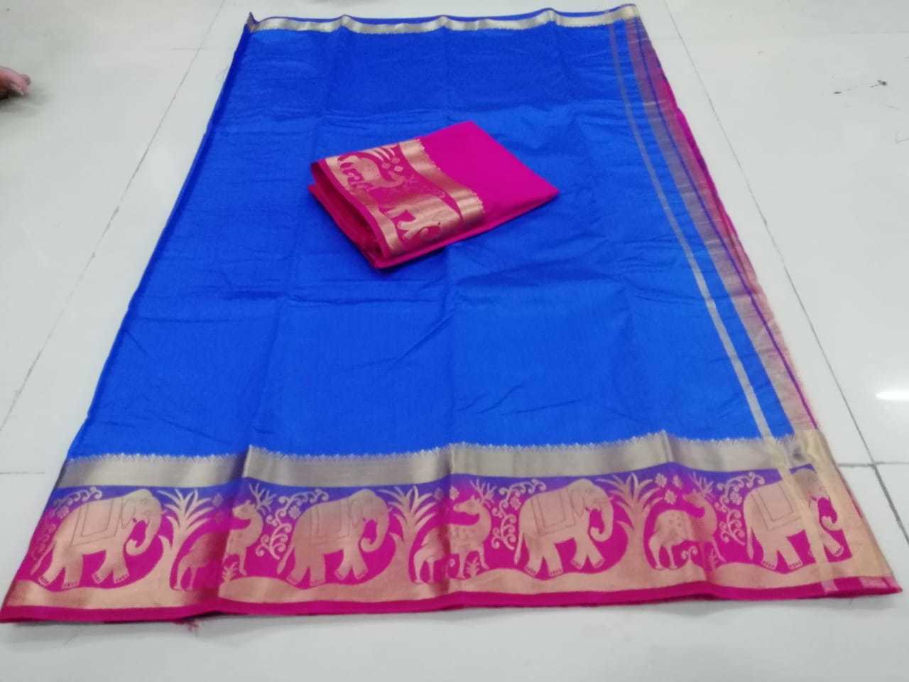 Multicolor Hathi Hiran Kanjivaram Desing Sarees