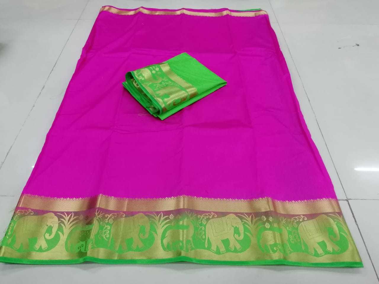 Multicolor Hathi Hiran Kanjivaram Desing Sarees