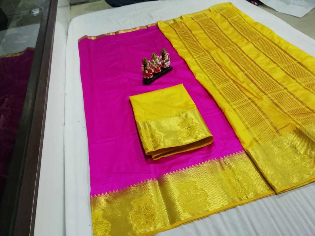 Multicolor Tussar Silk Kanjivaram Saree