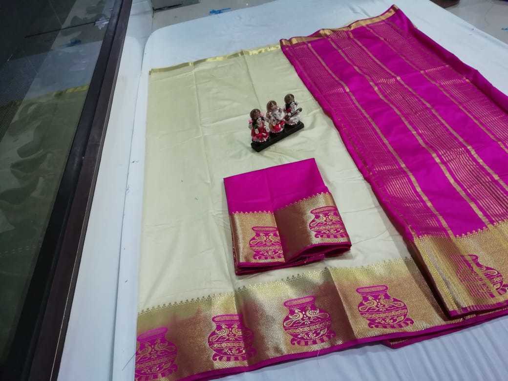 Multicolor Tussar Silk Kanjivaram Saree