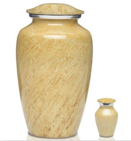 Silver Artisan Ivory Metal Cremation Urn